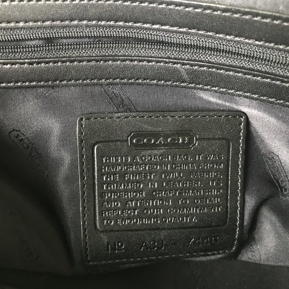 Vintage Coach Satchel, Black and Cream, never used - Picture 3 of 4
